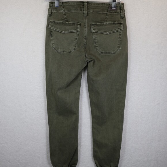 Paige Mayslie Jogger Utility Stretch Ankle Zip Hem Womens 24 Army Green Olive - Picture 5 of 11